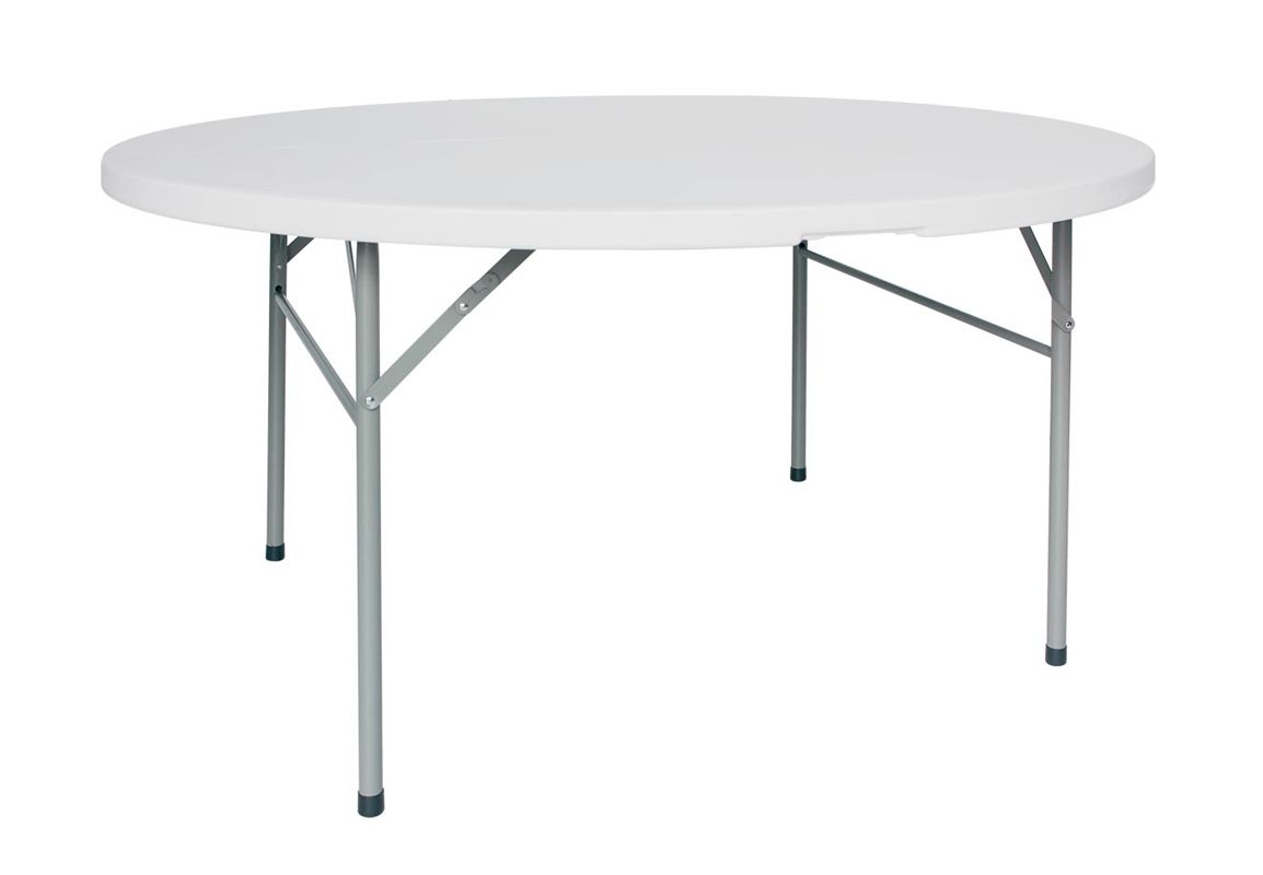 Klapptisch, Innenbereich, lackiertes Metallgestell, Polyethylen - Tischplatte, Ø 1540 mm