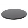 Werzalit - Tischplatte, schwarz, rund, für den Außenbereich, Ø 600 mm