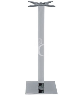 Tischgestell, verchromter Stahl, regulierbare Füße, B 400 mm x T 400 mm H 1080 mm