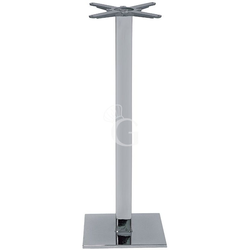 Tischgestell, verchromter Stahl, regulierbare Füße, B 400 mm x T 400 mm H 1080 mm