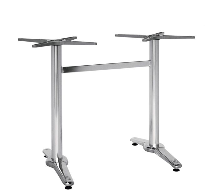 Doppeltes Tischgestell, Aluminium, Stahl und Gusseisen, H 710 mm