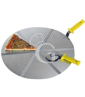 Pizzaheber, Edelstahl, Ø 500 mm, mit 6 Portionen-Einteilung