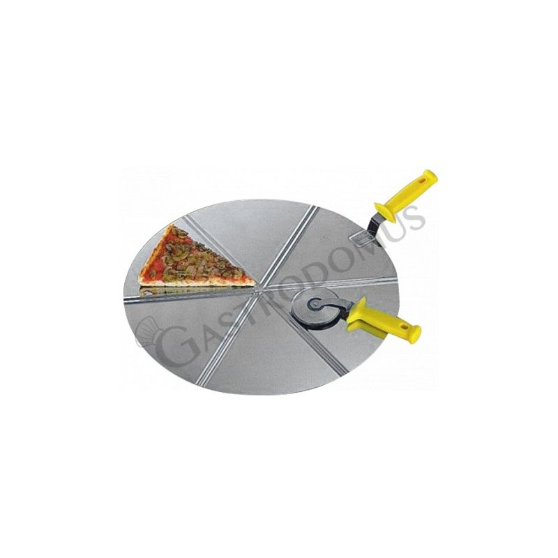 Pizzaheber, Edelstahl, Ø 500 mm, mit 6 Portionen-Einteilung