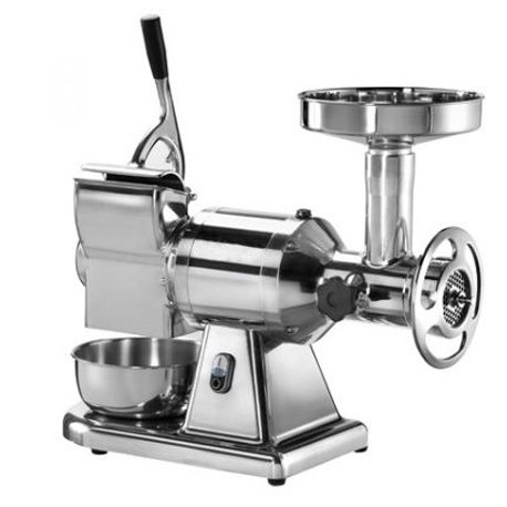 Fleischwolf + Reibe mit Zerkleinerungseinheit aus Aluminium, Produktionsleistung 150/250 kg/h, einphasig