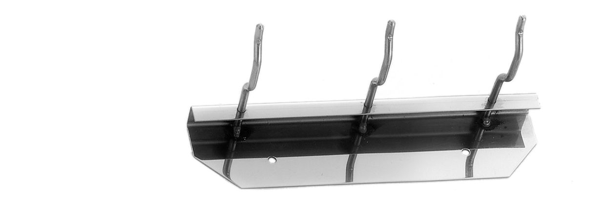 Wandhalterung, Edelstahl, 3 Haken, B 230 mm X T 100 mm X H 50 mm
