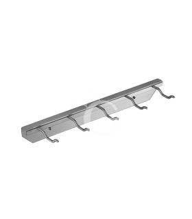 Wandhalterung, Edelstahl, 5 Haken, B 380 mm X T 100 mm X H 50 mm