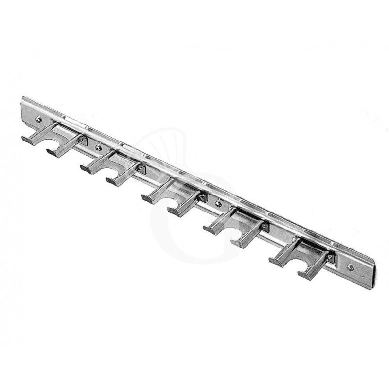 Wandhalterung, Edelstahl, 5 Halter, B 460 mm X T 60 mm X H 50 mm Wandhalterung, Edelstahl, 5 Halter, B 460 mm X T 60 mm X H 50 mm