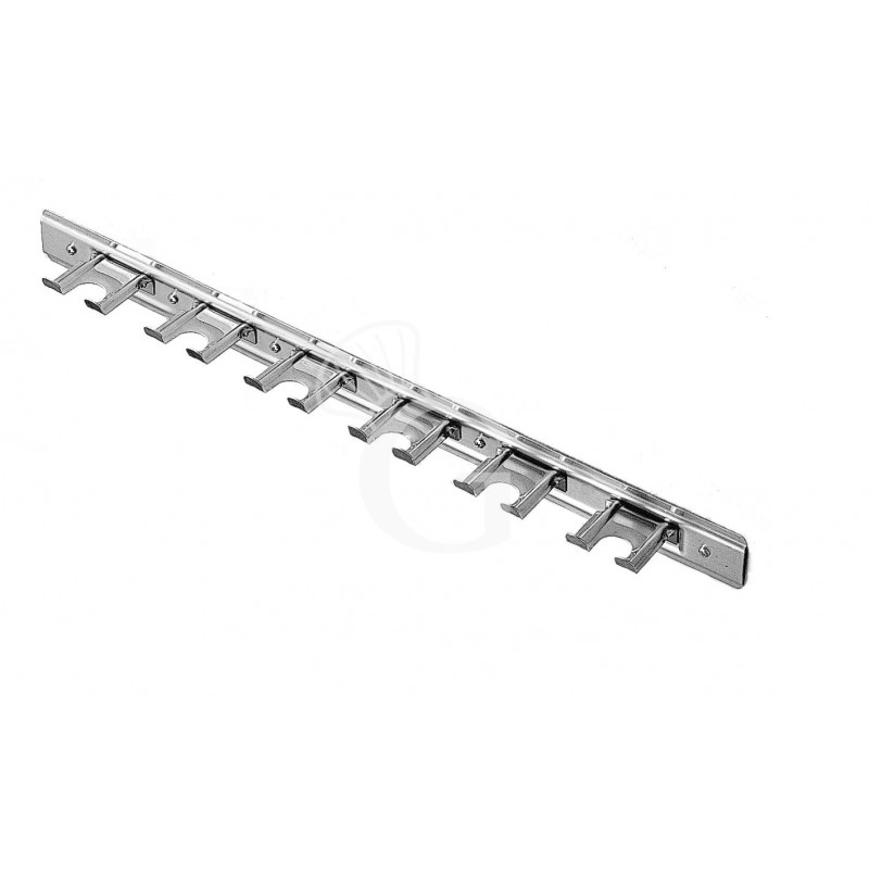 Wandhalterung, Edelstahl, 6 Halter, B 540 mm X T 60 mm X H 50 mm Wandhalterung, Edelstahl, 6 Halter, B 540 mm X T 60 mm X H 50 mm