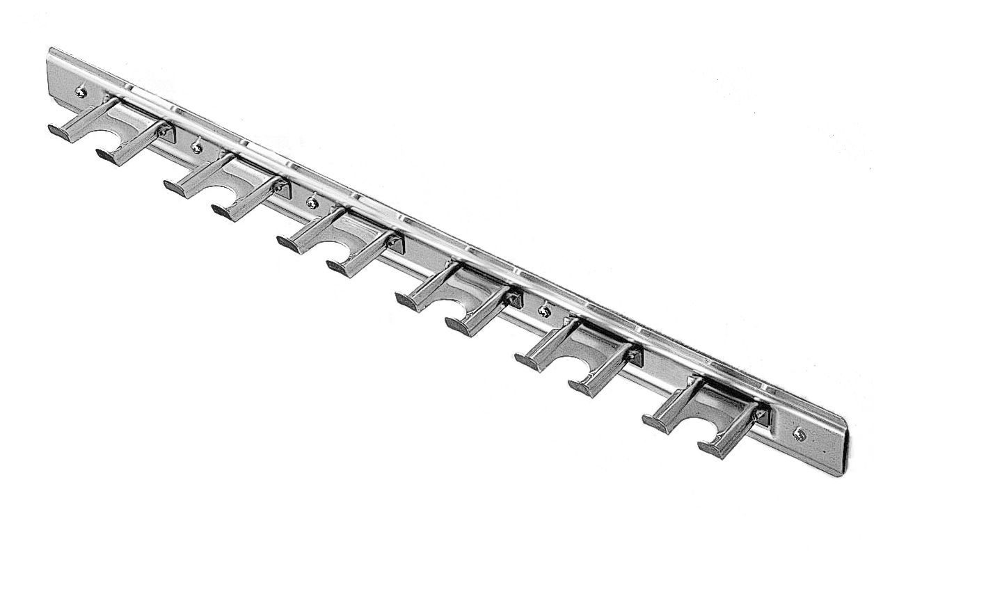 Wandhalterung, Edelstahl, 6 Halter, B 540 mm X T 60 mm X H 50 mm