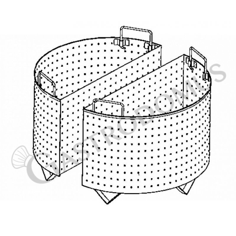 Nudelsieb/Kocheinsatz, 2 Teile, für 150 Liter-Kochkessel, 5 mm-Lochung Nudelsieb/Kocheinsatz, 2 Teile, für 150 Liter-Kochkessel, 5 mm-Lochung