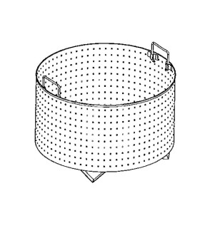 Nudelsieb/Nudeleinsatz für 150 Liter-Kochkessel, 5 mm-Lochung