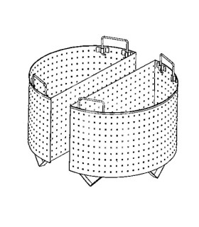 Reissieb/Kocheinsatz, 2 Teile, für 150 Liter-Kochkessel, 3 mm-Lochung