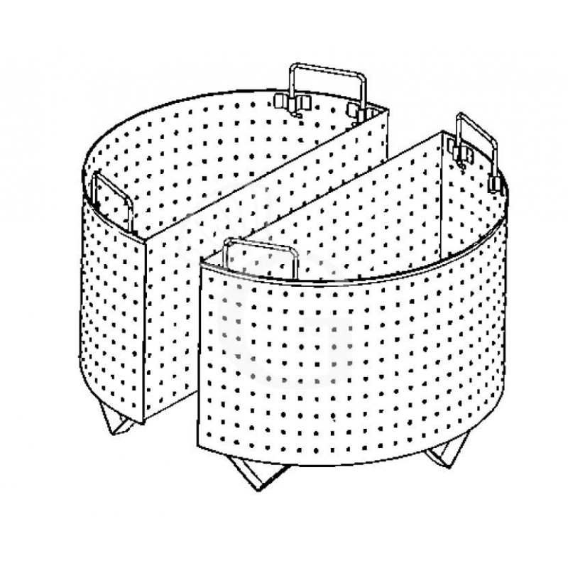 Reissieb/Kocheinsatz, 2 Teile, für 150 Liter-Kochkessel, 3 mm-Lochung
