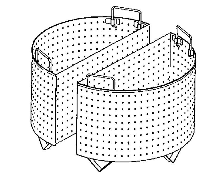 Reissieb/Kocheinsatz, 2 Teile, für 150 Liter-Kochkessel, 3 mm-Lochung