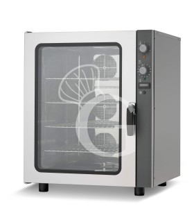 Heißluftofen, elektrisch, Luftbefeuchter, Flügeltür, mechanische Steuerung, dreiphasig, 10 Backbleche GN1/1