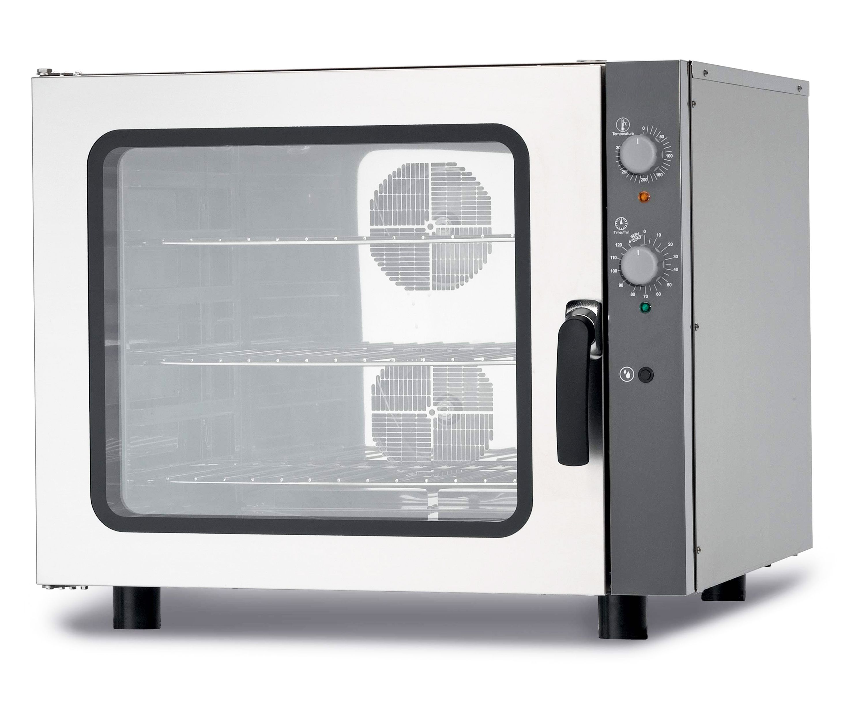 Gastro Heißluftofen, elektrisch, Luftbefeuchter, Flügeltür, mechanische Steuerung, dreiphasig, 6 Backbleche GN1/1 (530 x 325 mm)