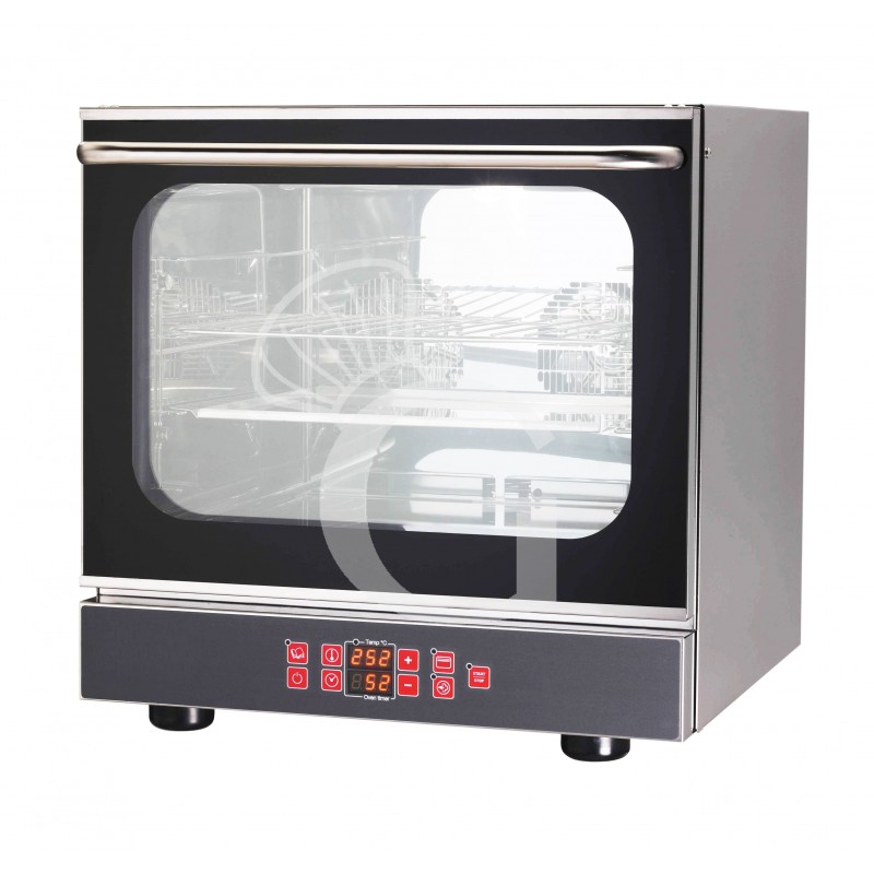 Elektro Heißluftofen für Brioches, Luftbefeuchter, Grill, Klapptür, digitale Steuerung, 4 Backbleche GN2/3