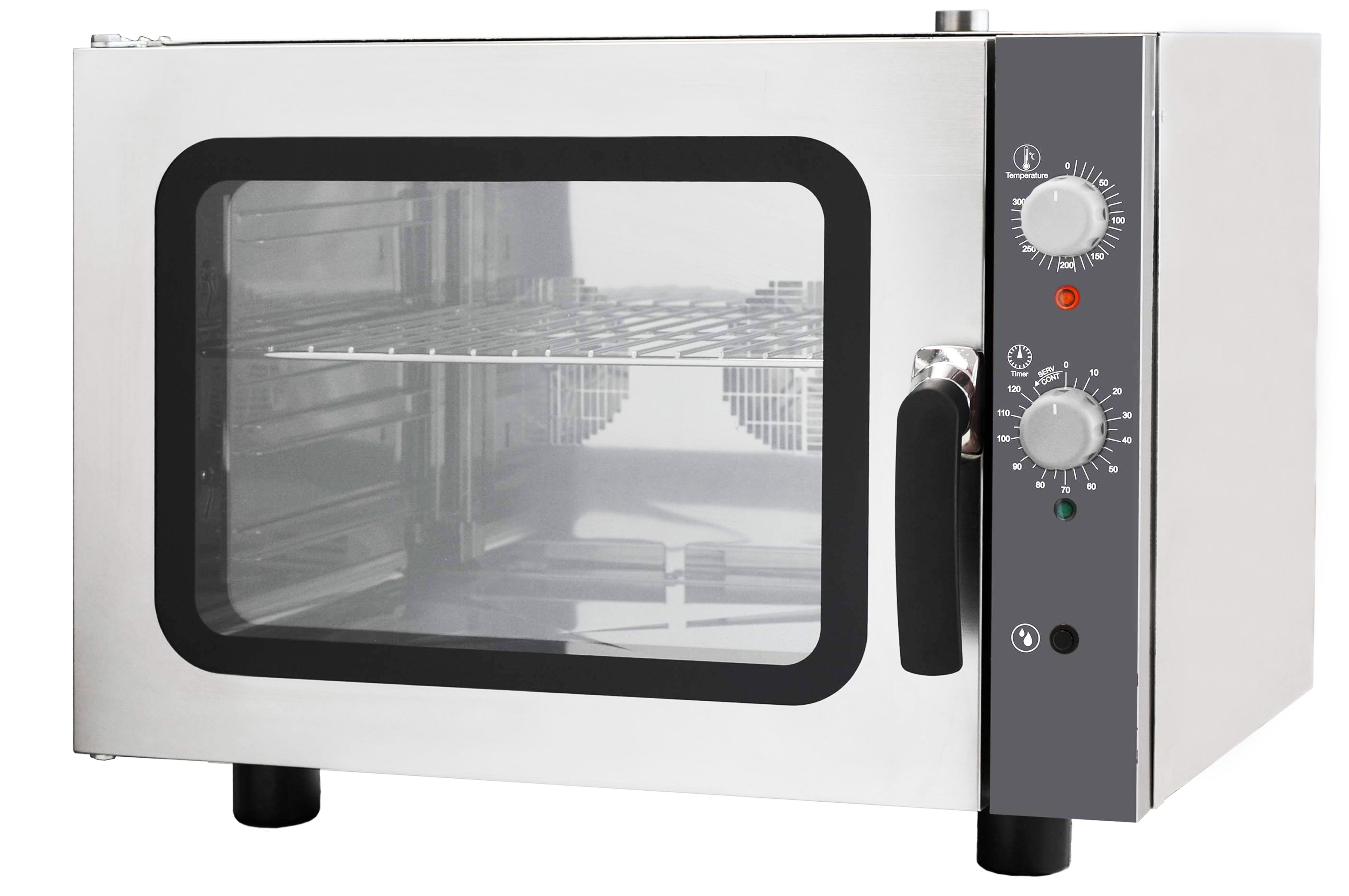 Elektro Heißluftofen für Brioches, Luftbefeuchter, Flügeltür, mechanische Steuerung, einphasig, 4 Backbleche GN2/3