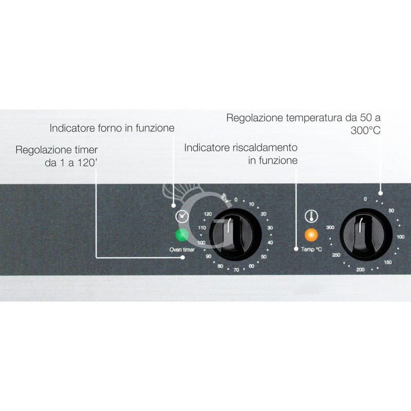 Elektro Heißluftofen für Croissants, Klapptür, mechanische Steuerung, 4 Backbleche (433x333 mm), 230 V, 3,3 kW