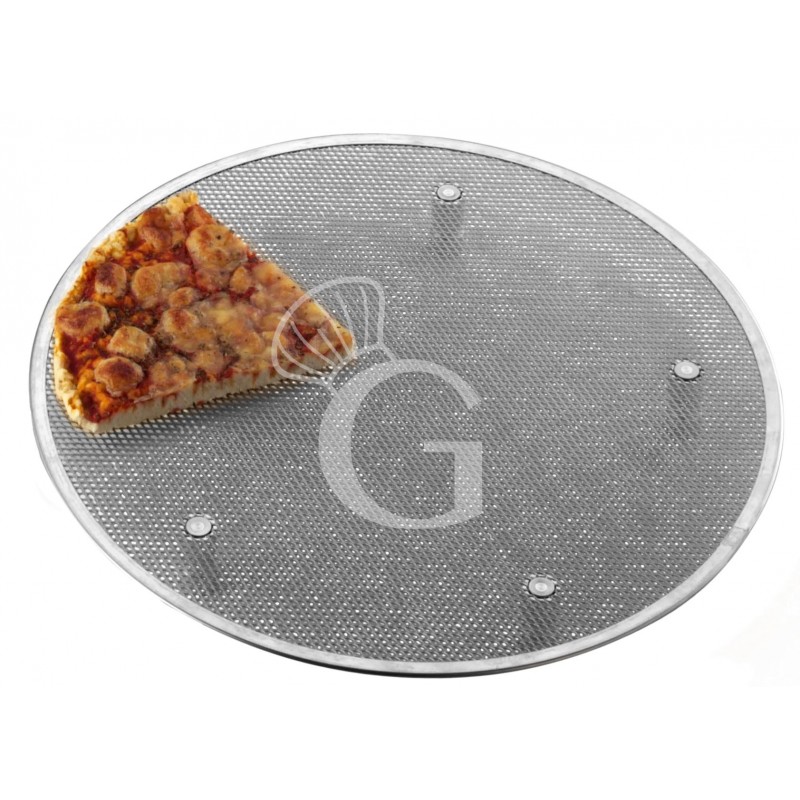 Pizza-Screen / Pizzagitter mit Aluminium-Füßchen, rund, Edelstahl, Ø 500 mm