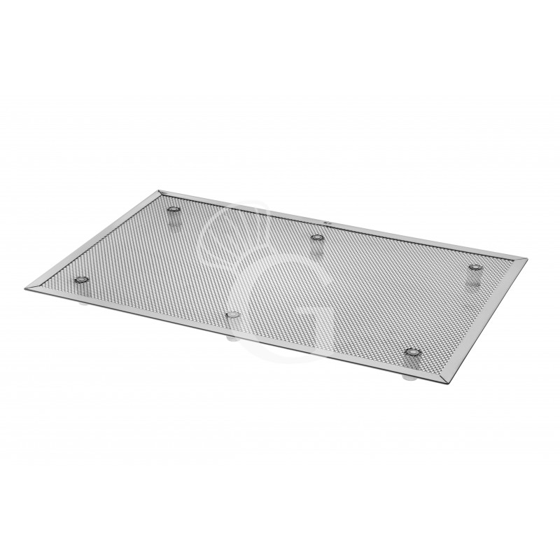 Pizzagitter aus Edelstahl – Aluminium Füße – rechteckig – 40 x 60 cm