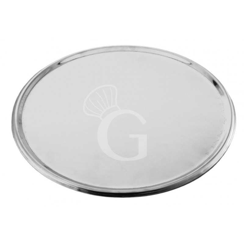Serviertablett mit Rand, rund, Edelstahl, Ø 330 mm