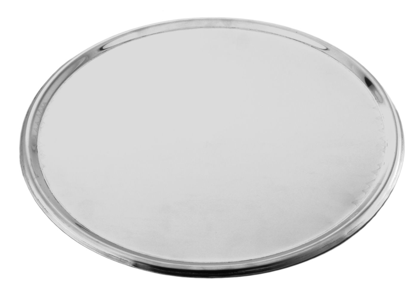 Serviertablett mit Rand, rund, Edelstahl, Ø 330 mm