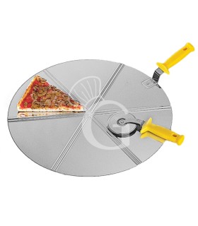 Pizzaheber, Edelstahl, Ø 360 mm, mit 6 Portionen-Einteilung