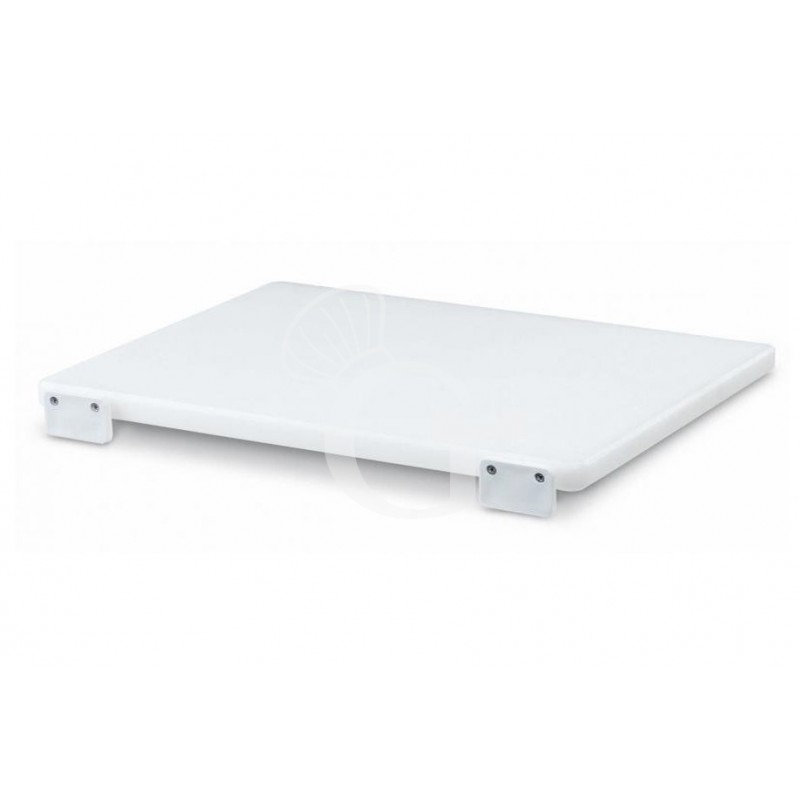 Schneidebrett mit Anschlag, Polyethylen, B 600 mm x T 400 mm x H 20 mm