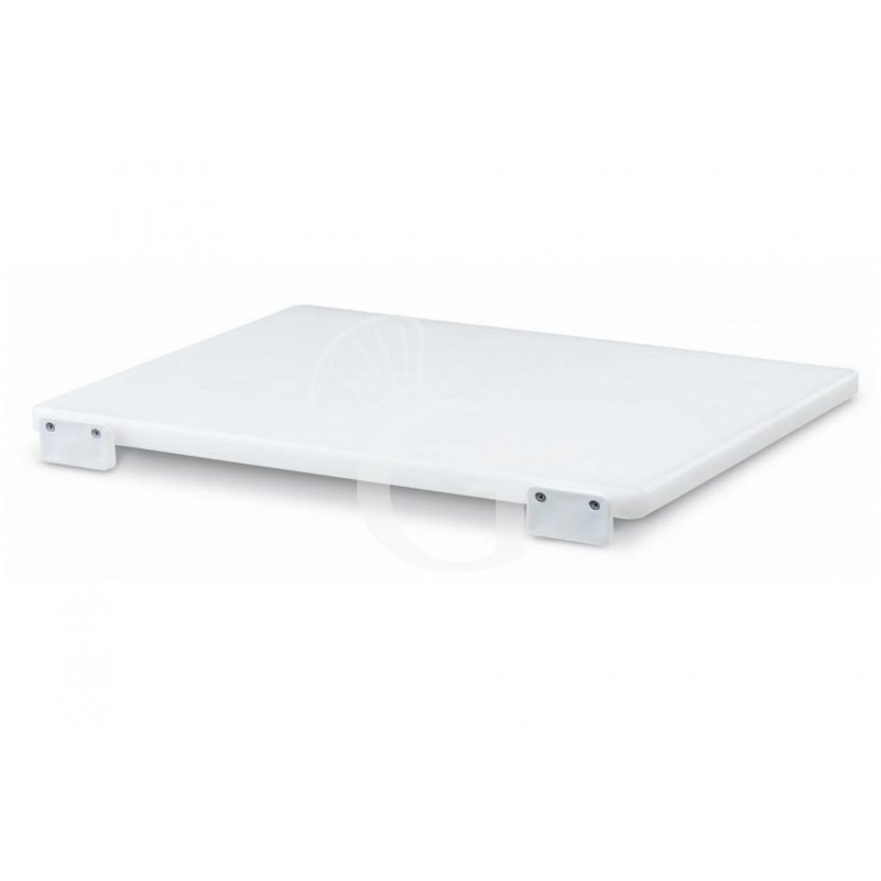 Schneidebrett mit Anschlag, Polyethylen, B 800 mm x T 400 mm x H 20 mm