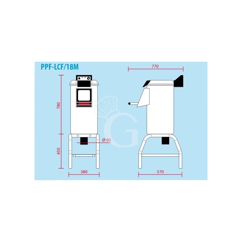 Miesmuschelreiniger / Muschelwaschmaschine mit Untergestell, einphasig, Fassungsvermögen 10/18 kg, Produktionsleistung 220 kg/H