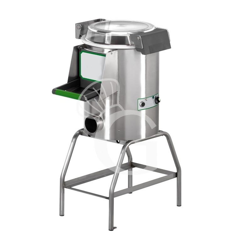 Kartoffelschälmaschine mit Untergestell und Schleifwand, einphasig, Fassungsvermögen 10 kg, Produktionsleistung 120 kg/H Kartoffelschälmaschine mit Untergestell und Schleifwand, einphasig, Fassungsvermögen 10 kg, Produktionsleistung 120 kg/H