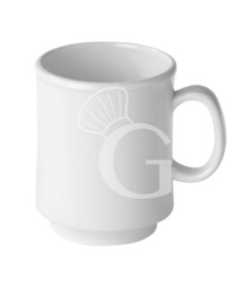 Häferl / Tasse, groß, Melamin, weiß, extra stark, Ø 75 mm, H 100 mm
