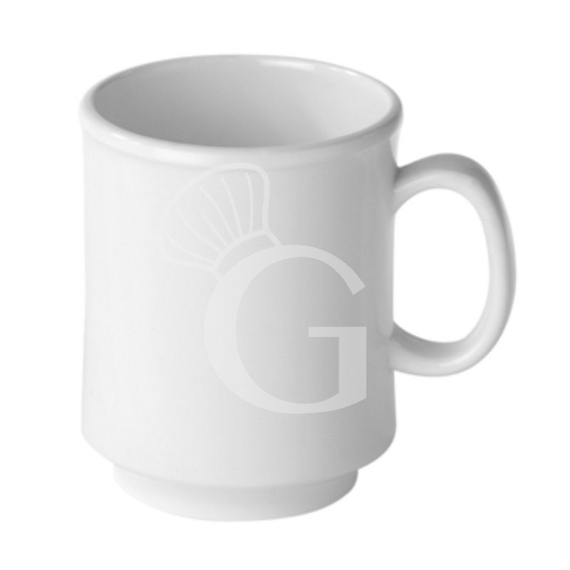 Häferl / Tasse, groß, Melamin, weiß, extra stark, Ø 75 mm, H 100 mm