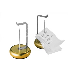 Zettelspießer, Messingsockel, Edelstahl-Spieß, B 100 mm x T 100 mm x H 140 mm