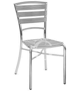 Stuhl "NEXT", eloxiertes Aluminium, verschweißt, B 400 mm x T 400 mm x H 850 mm