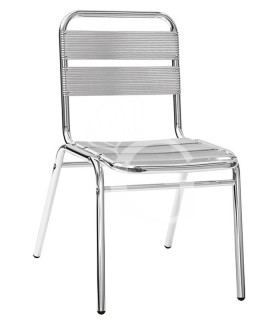 Stuhl "PALMA", eloxiertes Aluminium, B 420 mm x T 410 mm x H 810 mm