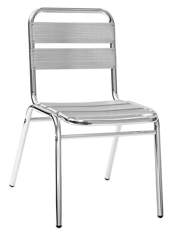 Stuhl "PALMA", eloxiertes Aluminium, B 420 mm x T 410 mm x H 810 mm