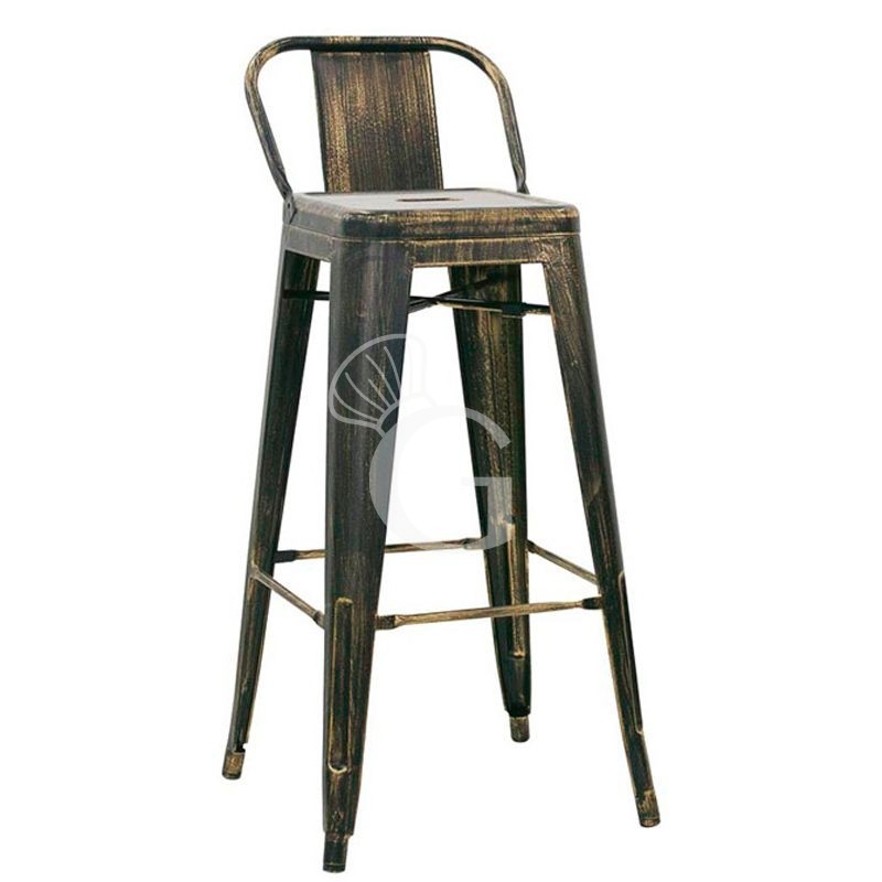 Barhocker "SKIP", lackiertes Metall, Vintage-Style