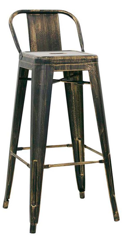 Barhocker "SKIP", lackiertes Metall, Vintage-Style