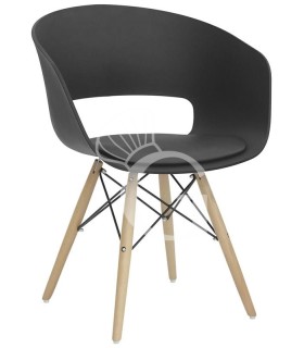 Sessel "UNION1", Holz und Metall, Sitzfläche aus Stoff