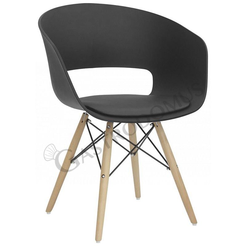 Sessel "UNION1", Holz und Metall, Sitzfläche aus Stoff