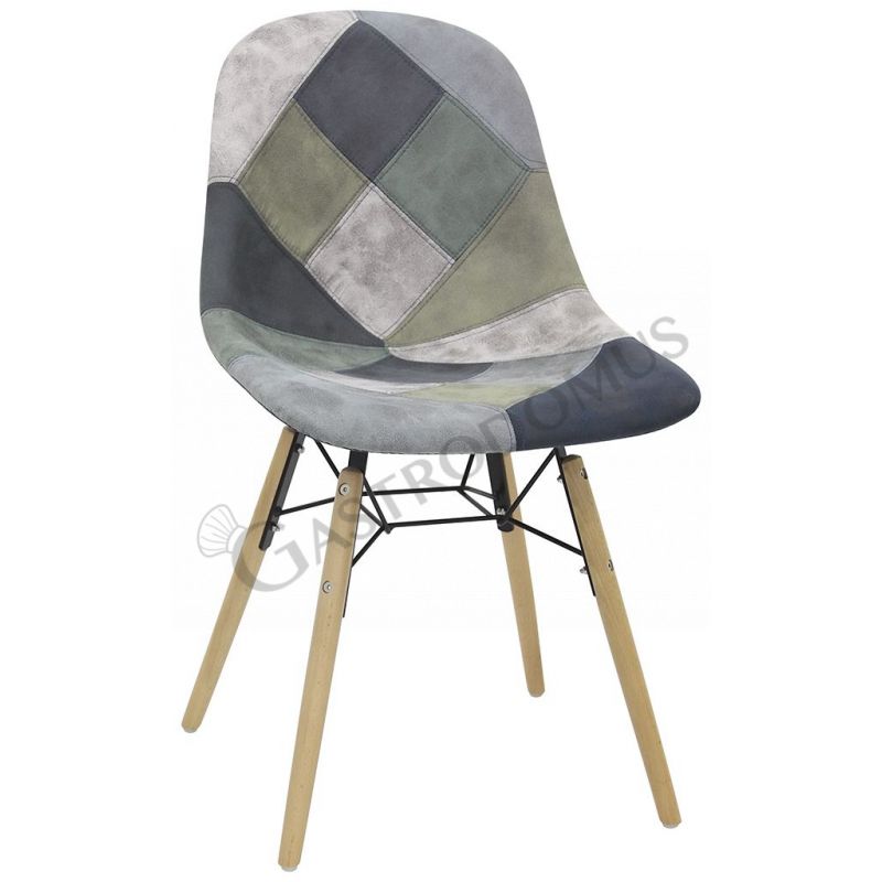 Sessel "DOHA", Holz und Metall, Sitzfläche mit Stoffbezug, B 450 mm x P 420 mm x H 830 mm