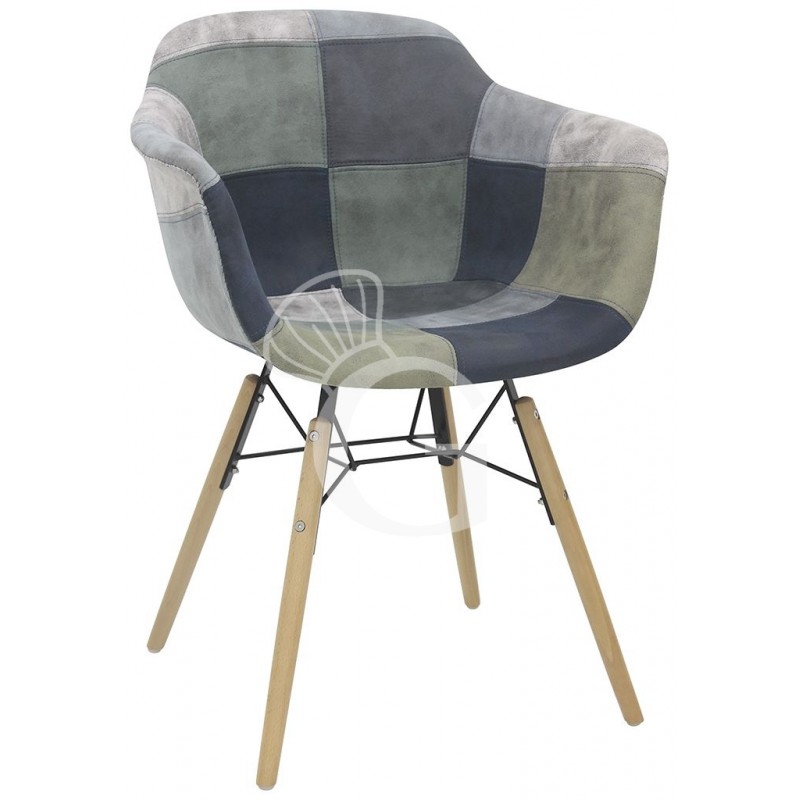 Sessel "MOSCOW", Holz und Metall, Sitzfläche mit Stoffbezug Sessel "MOSCOW", Holz und Metall, Sitzfläche mit Stoffbezug