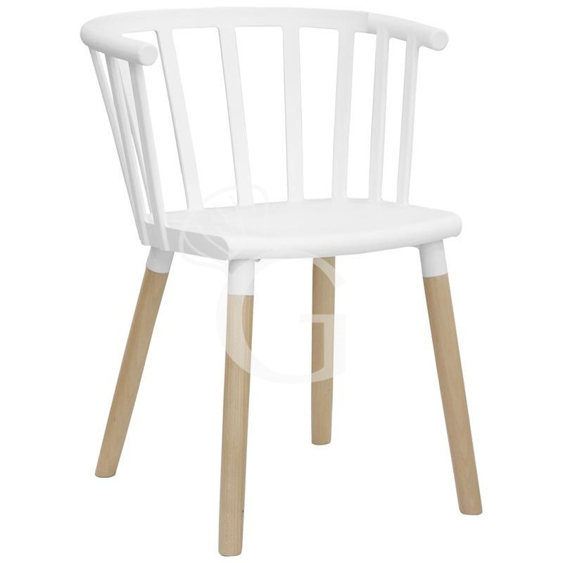 Sessel "RIGA", Polypropylen und Metall, Holzbeine, B 410 mm x T 420 mm x H 750 mm