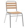 Stuhl "MAJA", eloxiertes Aluminium, Sitzfläche Holzlatten aus Eichenholz