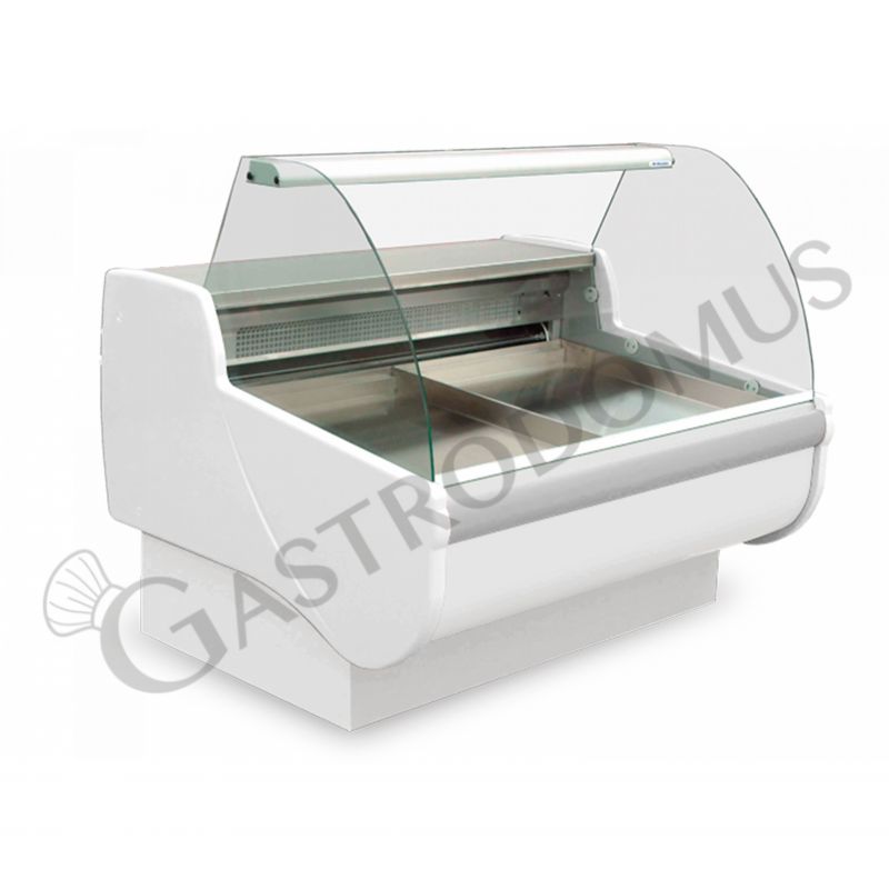 Full optional Fischkühltheke mit gewölbtem und offendem Glas, statische Kühlung, Betriebstemperatur +1°C/+10°C, L 1040 mm
