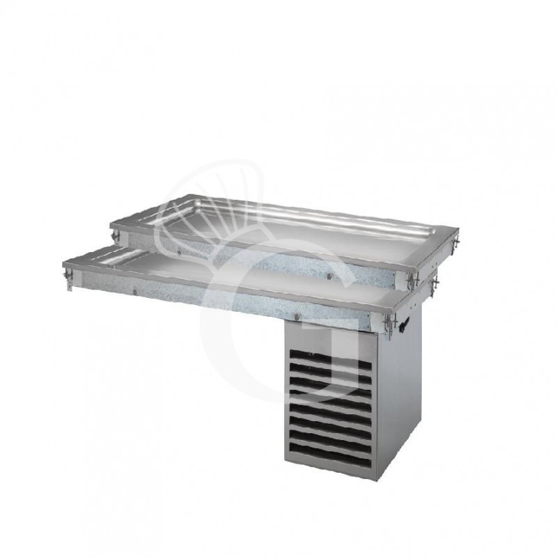 Einbau-Kühlplatte, statisch, 2 Kühlfläche, Edelstahl, B 1460 x T 640 x H 570 mm Einbau-Kühlplatte, statisch, 2 Kühlfläche, Edelstahl, B 1460 x T 640 x H 570 mm