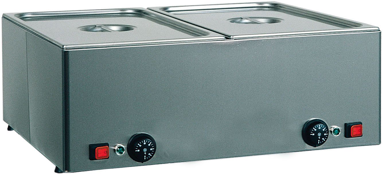 Bain-Marie (B 660 x T 540 x H 220 mm), 2 GN1/1 Becken, 2 x 1200 W