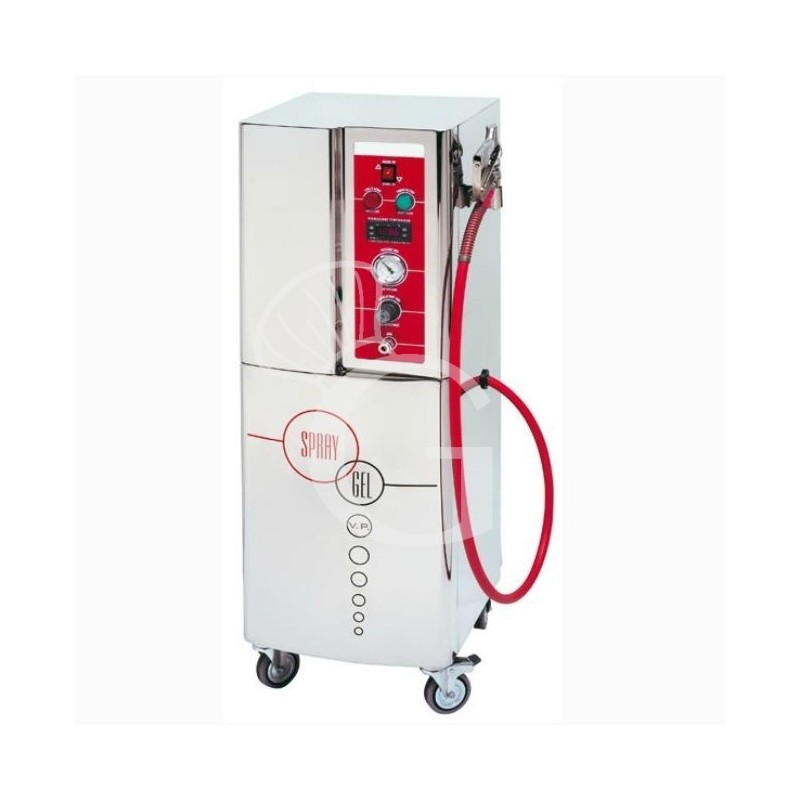 Sprühsystem für Gelatine, auf Rollen, B 450 mm x T 420 mm x H 1100 mm Sprühsystem für Gelatine, auf Rollen, B 450 mm x T 420 mm x H 1100 mm
